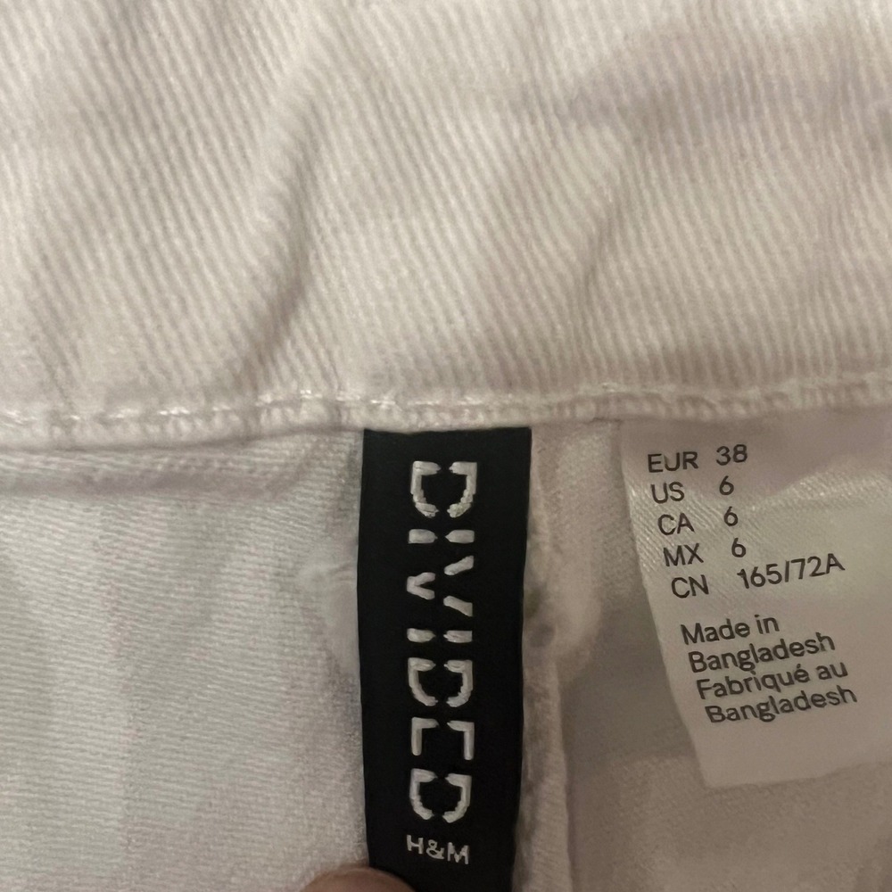 HM Divided Womens White High Waisted Wide Leg Jeans Size 6 0963087 5 - Picture 5 of 11
